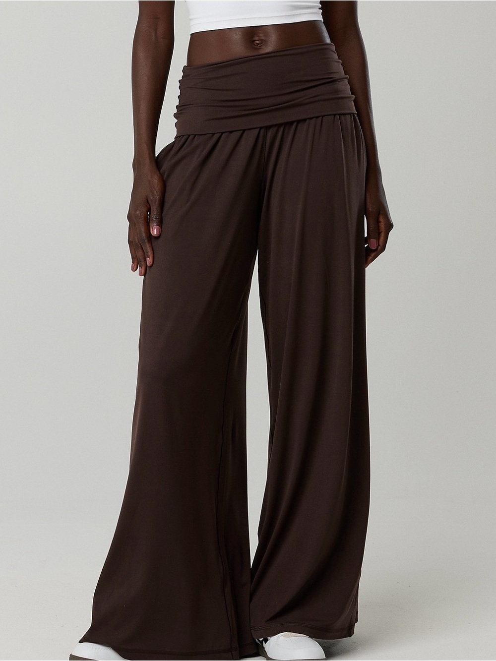 OFFLINE By Aerie Real Me Foldover Super Wide Leg
Pant in Deep Earth